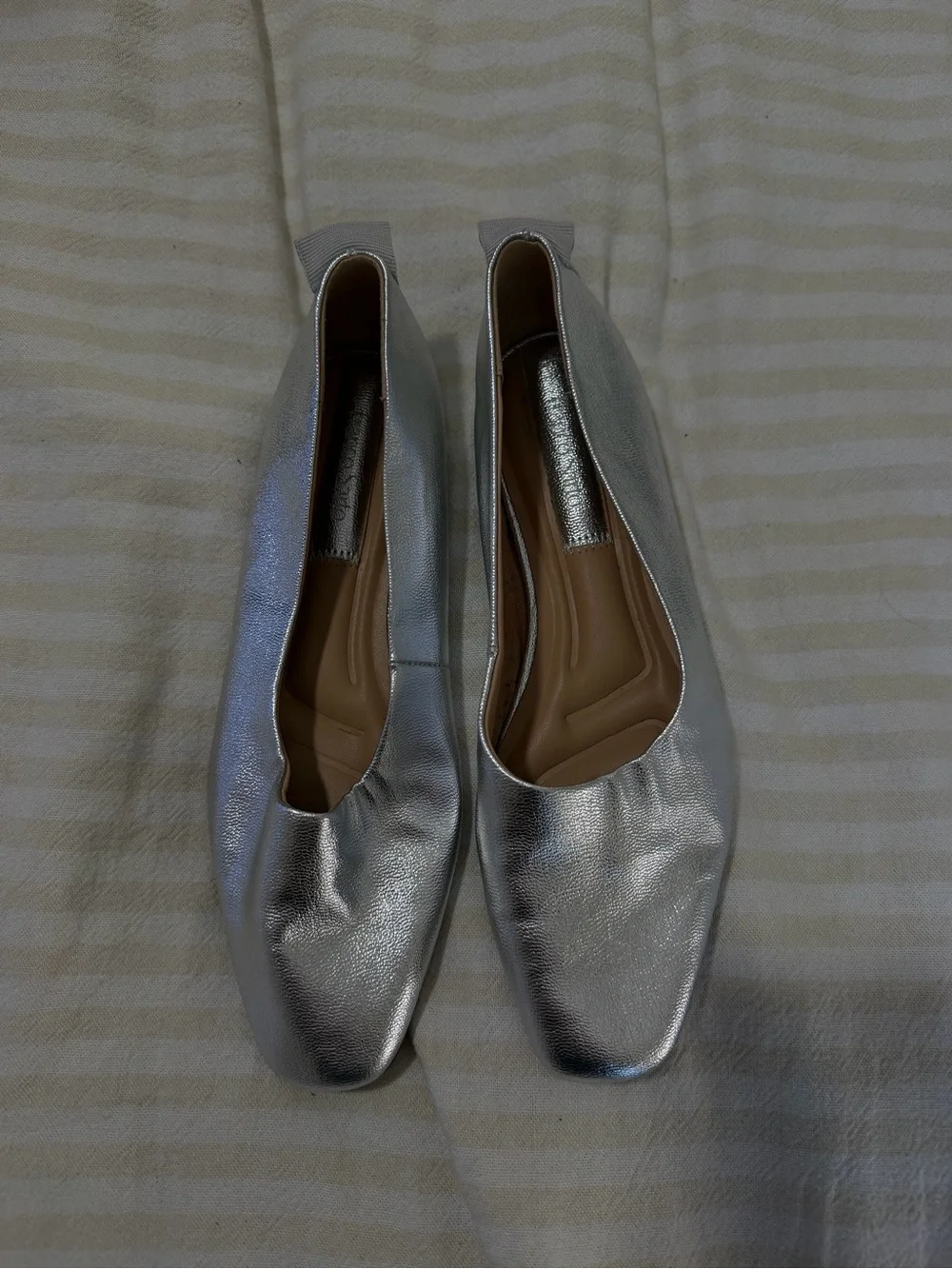 Franco Sarto Silver Metallic Ballet Flats